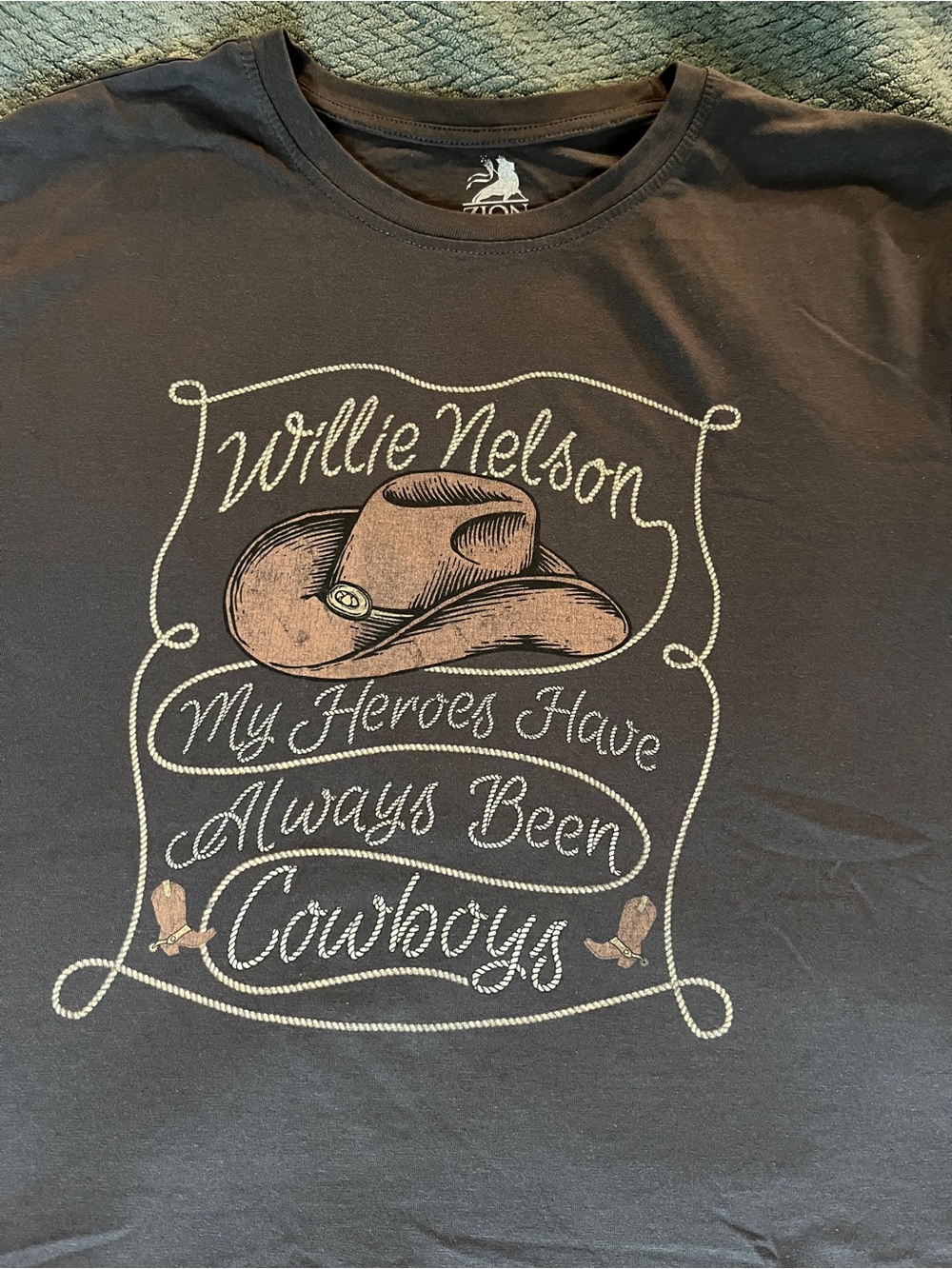 Willie Nelson Graphic Tee - Black with Tan Print